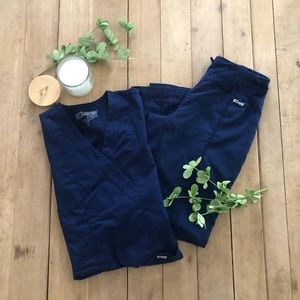 Greys Anatomy Navy Blue Scrub Set